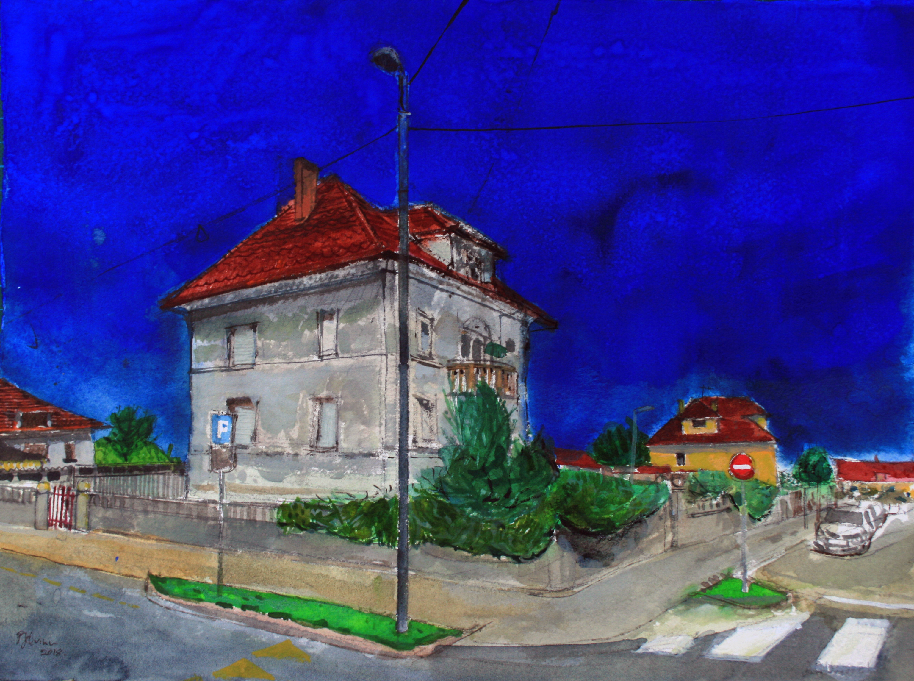 Villa, Ljubljana, Slovenia PQuinn RWS watercolour 2018 45x57cm